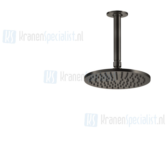 Gessi Inciso Hoofddouche voor plafondmontage ?200 mm met douche-arm 1/2 en antikalk (hoogte naar keuze min 105 mm en max 1855 mm). Zwart Metaal Artikelnummer 58150.706