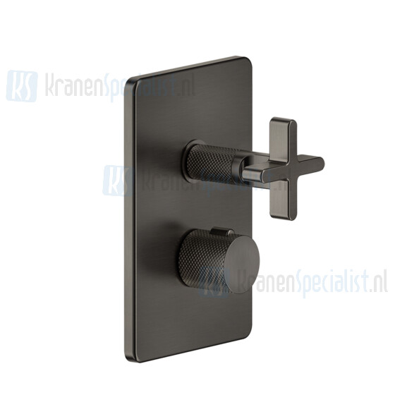 Gessi Inciso Externe onderdelen voor thermostatische mengkraan met 1/2 -aansluitingen filters en 1/2 tweeweg-wissel met keramische schijven. + Handles Goud Artikelnummer 58234.246