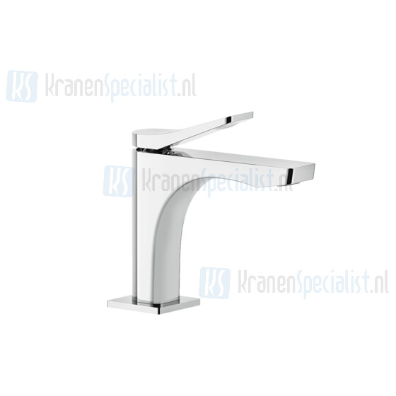 Gessi Rilievo Eengreeps wastafelmengkraan 1-gats met 3/8 aansluitslangen zonder waste. Finox Artikelnummer 59002.149