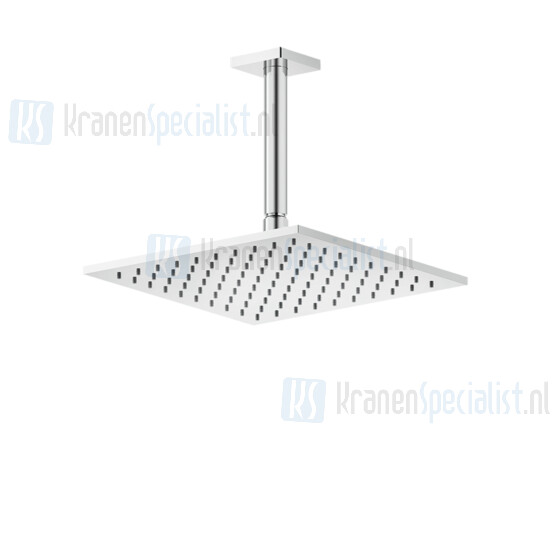 Gessi Rilievo Hoofddouche 250X250 mm voor plafondmontage met douche-arm 1/2 en antikalk. Geborsteld Koper Artikelnummer 59155.708