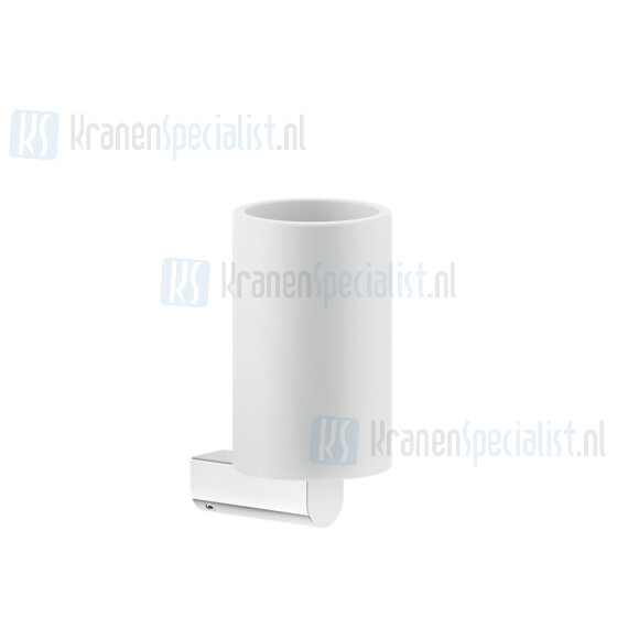 Gessi Rilievo Accessories Glashouder wit voor wandmontage. Finox Artikelnummer 59507.149