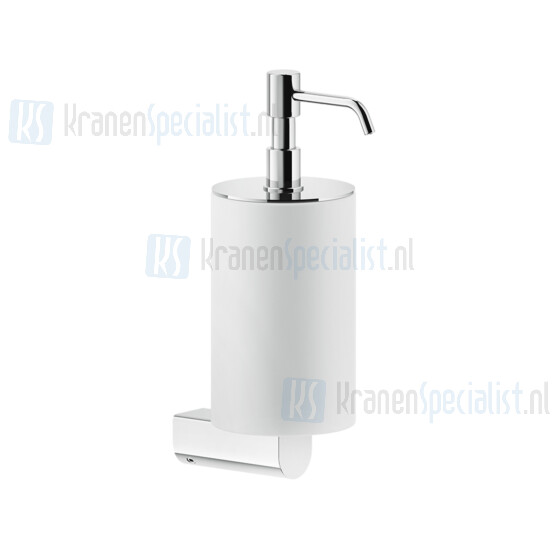 Gessi Rilievo Accessories Zeepdispenser wit voor wandmontage. Chroom Artikelnummer 59513.031