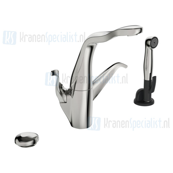 Hansa ALESSI Swan by HANSA elektronische Keukenmengkraan met press pad en handdouche Chroom