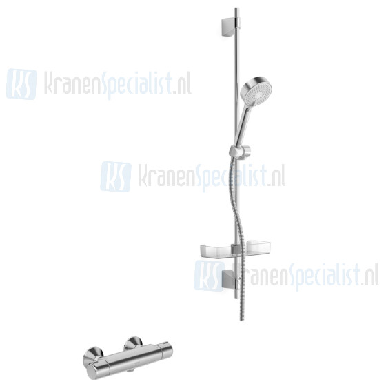 Hansa Hansamicra renovatieset hoh 15cm douchethermostaat incl max. 92cm glijstangset Chroom