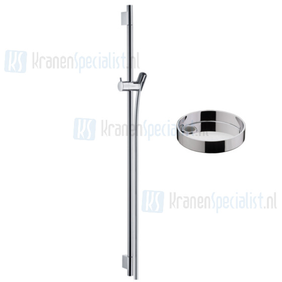 HansGrohe Raindance glijstang Unica S Puro 65cm incl zeepschaal en isiflex 160cm slang Chroom