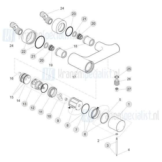 Jado onderdelen Joy 1-greeps douchekraan hoh 15cm (> 05/2014) H4552AA