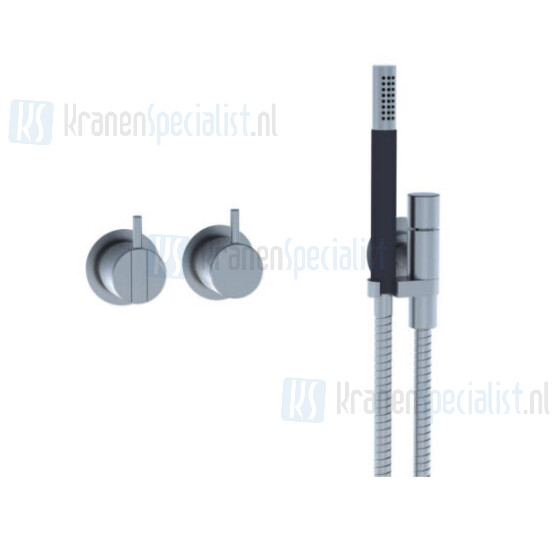 Vola Bedieningsknop NR21 omstelknop NR24G handdouche 070 met slang 1500 mm 2 rozetten 60 mm 001 2001. A24G Afbouwset voor Geberit bad-vulcombinatie apart bestellen. Chroom Artikelnummer 2471AP+16