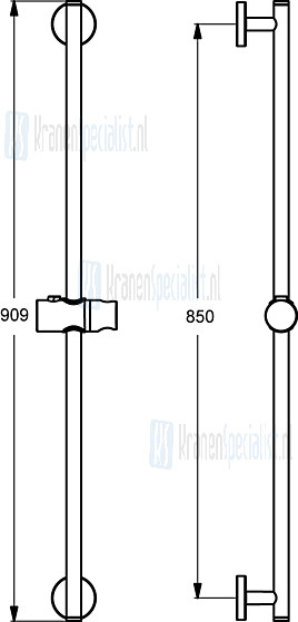 Ideal Standard Idealrain Glijstang 900Mm (Voor Type S&M) Artikelnummer B9422AA