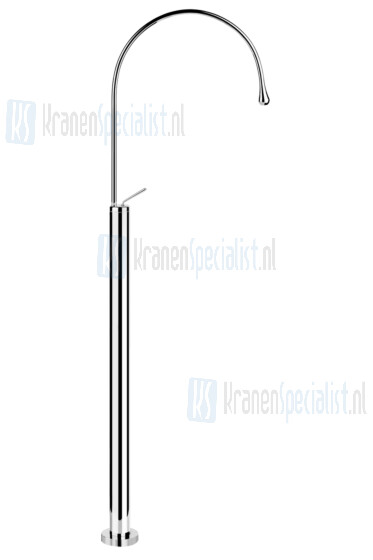 Gessi Goccia Afbouwdeel voor eengreeps inbouw 1/2 staande wastafelmengkraan voor vloermontage met uitloop R197 en voorsprong 387 mm inbouwd Zwart Artikelnummer 33628.299