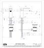 Gessi Rettangolo Bagno Eengreeps bidetmengkraan 1-gats met waste 1 1/4 en 3/8 aansluitslangen. Finox Artikelnummer 20007.149