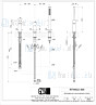 Gessi Rettangolo Bagno Driegats badrandcombinatie 1/2 met omstel doucheslang 150 cm en uittrekbare handdouche met antikalk zonder uitloop (inbouw- en Finox Artikelnummer 20043.149