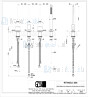 Gessi Rettangolo T Viergats badrandcombinatie 1/2 met omstel doucheslang 150 cm en uittrekbare handdouche met antikalk. Toepasbaar met badvulover Zwart Metaal Geborsteld Artikelnummer 20343.707