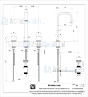 Gessi Rettangolo T Driegats wastafelmengkraan met 3/8 aansluitslangen met waste 1 1/4 (hoogte uitloop 227 mm lengte uitloop 166 mm). Zwart Artikelnummer 20426.299