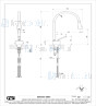 Gessi Goccia Eengreeps wastafelmengkraan 1-gats met uitloop R90 en voorsprong 174 mm flexibele aansluitslangen 3/8 zonder waste. Hoogte kra Wit Artikelnummer 33601.279