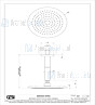 Gessi Goccia Hoofddouche voor plafondmontage ?216 mm met douche-arm 1/2 en antikalk (hoogte naar keuze min. 100 mm en max. 1850 mm). Geborsteld Chroom Artikelnummer 33764.147