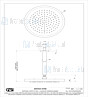 Gessi Goccia Hoofddouche voor plafondmontage ?306 mm met douche-arm 1/2 en antikalk (hoogte naar keuze min 120 mm en max 1870 mm). Geborsteld Chroom Artikelnummer 33768.147