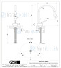 Gessi Goccia Wastafelmengkraan met radius 90 uitloop flexibele slangen met 3/8 aansluitingen zonder afval Projectie 174 mm Vaste uitloop geeft rotatiehoek aan (positief met de klok mee). Wit Artikelnummer 33802.279