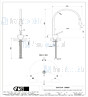 Gessi Goccia Wastafelmengkraan met radius 125 uitloop flexibele slangen met 3/8 aansluitingen zonder afval Projectie 244 mm Vaste uitloop geeft rotatiehoek aan (positief met de klok mee). Geborsteld Chroom Artikelnummer 33803.147