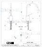 Gessi Goccia Hoogwaardige wastafelmengkraan met straal 90 uitloop flexibele slangen met 3/8 aansluitingen zonder afval Projectie 174 mm Vaste uitloop rotatiehoek (positief met de klok mee) aangeven. Zwart Artikelnummer 33805.299