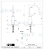 Gessi Goccia Hoogwaardige wastafelmengkraan met straal 90 uitloop flexibele slangen met 3/8 aansluitingen zonder afval Projectie 174 mm Vaste uitloop rotatiehoek (positief met de klok mee) aangeven. Geborsteld Chroom Artikelnummer 33809.147