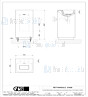 Gessi Rettangolo Sanitari Vrijstaande wastafel mat wit Cristalplant? met overflow inclusief grill en waste muurafvoer met sifon. Zonder kraangaten maar met 3 markeringen onderaan. Overflow kapje in  kleur chroom 031. Cristalplant Artikelnummer 37526.