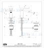 Gessi Ispa 1-gats bidetmengkraan 3/8 aansluitingen en waste. Chroom Artikelnummer 41407.031