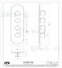 Gessi Oxygene Wellness Afbouwdeel voor inbouwthermostaatkraan 3/4 met hoog debiet. Geschikt voor verticale of horizontale montage met DRIE APARTE UITG Chroom Artikelnummer 43066.031