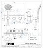 Gessi Via Tortona Partes externas para mezclador monomando emportable de ducha da 2 salidas con desviador soporte fijo flexible de 15 m y maner Chroom Artikelnummer 44829.031