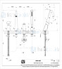 Gessi Cono 4-gats badrandcombinatie met baduitloop en omstel 1/2 aansluiting en 150 m uittrekbare handdouche. Koper Artikelnummer 45037.030