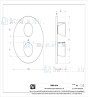 Gessi Cono Afbouwdeel voor inbouw 2-weg bad/douche thermostaatkraan 1/2 met 1/2 uitgangen filters en keramische schijven. Zwart Metaal Geborsteld Artikelnummer 45134.707