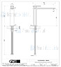 Gessi Eleganza Verhoogde ??ngreeps wastafelmengkraan 1-gats met 3/8 aansluitslangen zonder waste. Geborsteld Goud Artikelnummer 46004.087