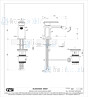 Gessi Eleganza Bidetmengkraan met 1 1/4 pop-up waste en 3/8 aansluitslangen. Finox Artikelnummer 46007.149