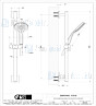 Gessi Emporio Shower Glijstangset met anti-kalk handdouche en 150 m flexibele slang. Chroom Artikelnummer 47318.031