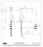 Gessi Rettangolo K Eengreeps wastafelmengkraan 1-gats verhoogd model met 3/8 aansluitslangen en waste 1 1/4 uitloop 213 mm lang. Geborsteld Koper Artikelnummer 53003.708