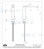 Gessi Rettangolo K Eengreeps wastafelmengkraan 1-gats verhoogd model met 3/8 aansluitslangen zonder waste uitloop 213 mm lang. Chroom Artikelnummer 53004.031