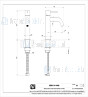 Gessi Flessa Eengreeps wastafelmengkraan 1-gats met 3/8 aansluitslangen zonder waste. Geborsteld Staal Artikelnummer 54002.239