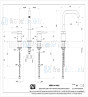 Gessi Flessa Eengreeps wastafelmengkraan 1-gats verhoogd model met 3/8 aansluitslangen zonder waste uitloop 213 mm lang. Geborsteld Koper Artikelnummer 54012.708