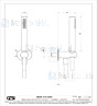 Gessi Bagno Gessi 316 Slangaansluitknie 1/2 met vaste wandhouder doucheslang 150 cm en handdouche met antikalksysteem compleet. Warm Geborsteld Staal Artikelnummer 54023.726