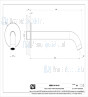 Gessi Bagno Gessi 316 Uitloop voor wastafel met 1/2 wandmontage toepasbaar met aparte bediening 46112 + 46106 ( niet inbegrepen). Zwart Metaal Geborsteld Artikelnummer 54110.707