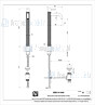 Gessi Cesello Eengreeps wastafelmengkraan 1-gats verhoogd model met 3/8 aansluitslangen en waste 1 1/4. Geborsteld Koper Artikelnummer 54403.708