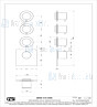 Gessi Wellness Gessi 316 Externe onderdelen voor thermostatische ingebouwde mixer met hoge capaciteit 3/4 -aansluitingen. Verticale / horizontale opstelling met DRIE AFZONDERLIJKE EXITES. Werkveld van 05 bar tot 5 bar (voor grotere drukken zijn water