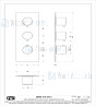 Gessi Wellness Gessi 316 Externe onderdelen voor thermostatische ingebouwde mixer met hoge capaciteit 3/4 -aansluitingen. Verticale / horizontale opstelling met TWEE AFZONDERLIJKE EXITES. Werkveld van 05 bar tot 5 bar (voor grotere drukken zijn water