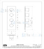 Gessi Wellness Gessi 316 Externe onderdelen voor thermostatische ingebouwde mixer met hoge capaciteit 3/4 -aansluitingen. Verticale / horizontale opstelling met DRIE AFZONDERLIJKE EXITES. Werkveld van 05 bar tot 5 bar (voor grotere drukken zijn water