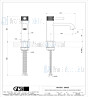 Gessi Inciso Eengreeps wastafelmengkraan 1-gats met 3/8 aansluitslangen zonder waste. Koper Artikelnummer 58002.030
