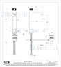 Gessi Inciso Eengreeps wastafelmengkraan 1-gats verhoogd model met 3/8 aansluitslangen en waste 1 1/4. Verouderd Messing Artikelnummer 58003.713