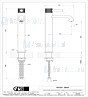 Gessi Inciso Eengreeps wastafelmengkraan 1-gats verhoogd model met 3/8 aansluitslangen zonder waste. Goud Artikelnummer 58004.246