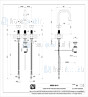 Gessi Inciso 3-gats wastafelmengkraan met uitloop 1 1/4 pop-up waste en 3/8 aansluitslangen. Finox Artikelnummer 58113.149