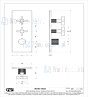 Gessi Inciso Externe onderdelen voor thermostatische ingebouwde mixer met hoge capaciteit 3/4 -aansluitingen. + Handgrepen en unieke plaat Verticale / horizontale opstelling met TWEE AFZONDERLIJKE EXITEN. Werkveld van 05 bar tot 5 bar (voor grotere d