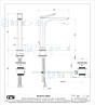 Gessi Rilievo Eengreeps wastafelmengkraan 1-gats verhoogd model met 3/8 aansluitslangen en waste 1 1/4. Finox Artikelnummer 59003.149