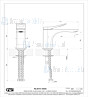 Gessi Rilievo Eengreeps wastafelmengkraan 1-gats met 3/8 aansluitslangen zonder waste. Chroom Artikelnummer 59006.031